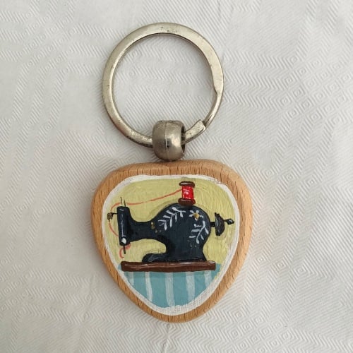 Chunky wooden keyring #55