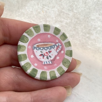 Pin - teacup pink background