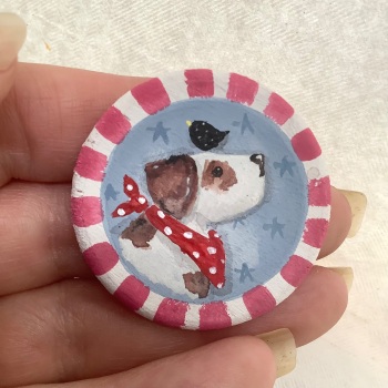 Pin - dog, brown and white