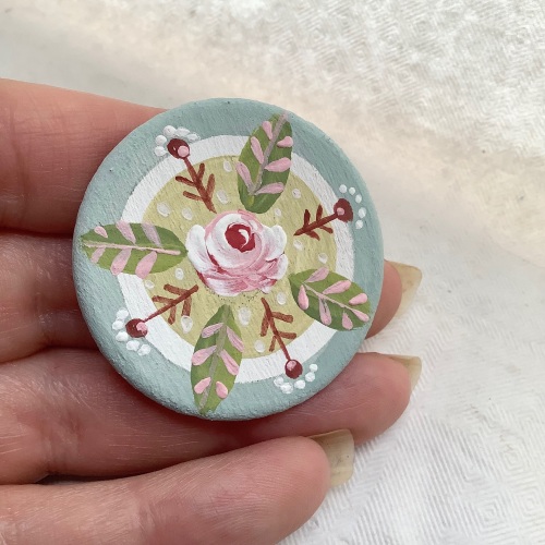Pin - rose, green and duck egg background