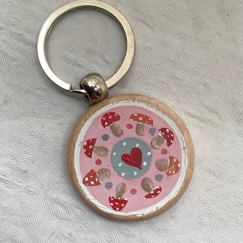 Chunky wooden keyring #58