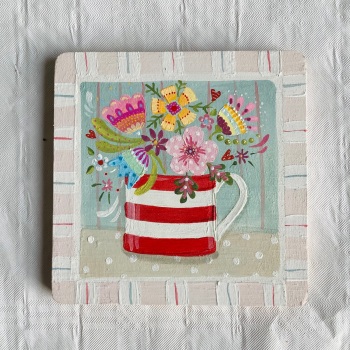 Small painting - folk flowers