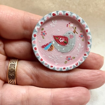 Pin - folk bird, red wing