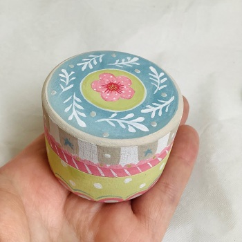 Mini round box - flower