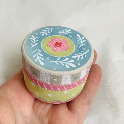 Mini round box - flower