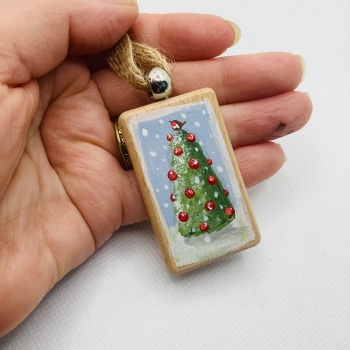 A wooden Christmas decoration- tree