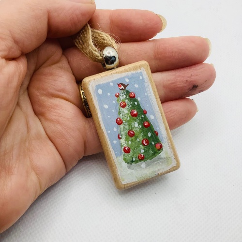 A wooden Christmas decoration- tree