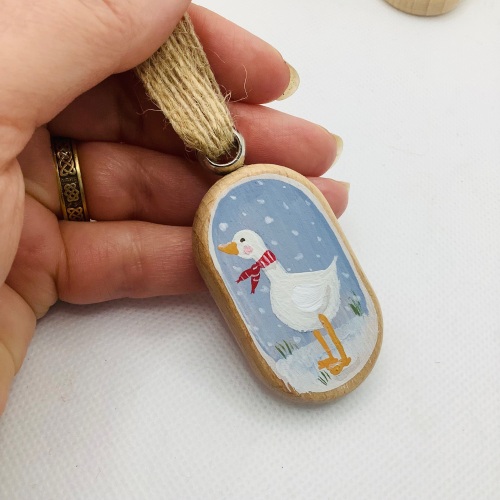 A wooden Christmas decoration- goose