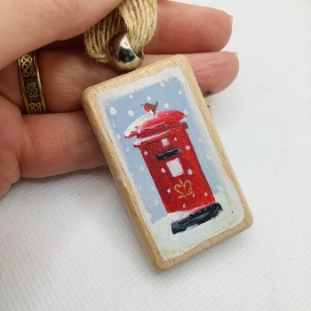 A wooden Christmas decoration- postbox