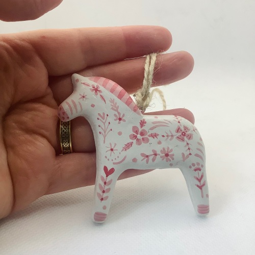 Dangle - dala style horse - pink