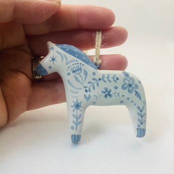 Dangle - dala style horse - blue #1
