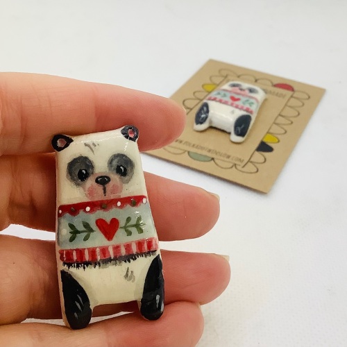 Bear pin - panda