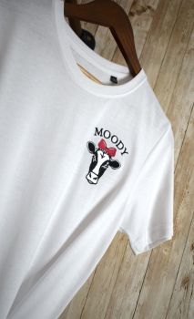 Moody Cow Embroidered T shirt