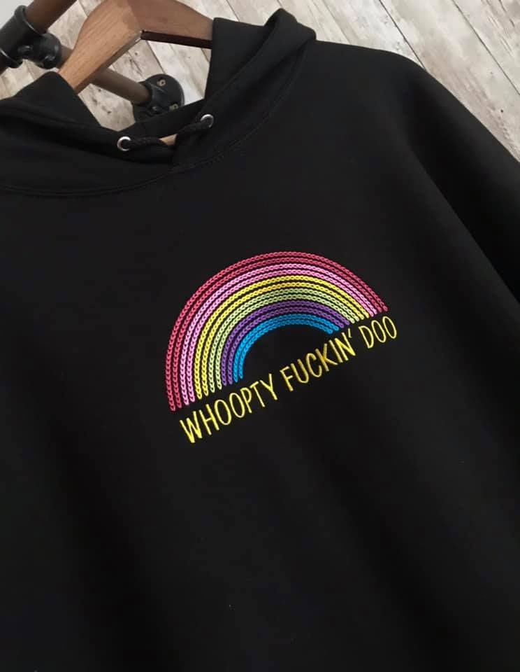 Whoopdy Fucking do Rainbow Embroidered Hoody