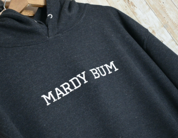 Mardy Bum  Embroidered Black Hoody