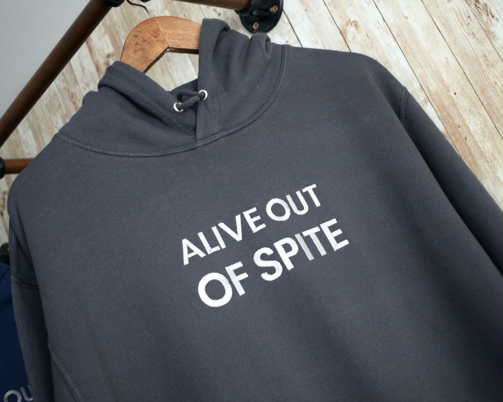 Alive out of Spite Embroidered Black Hoody
