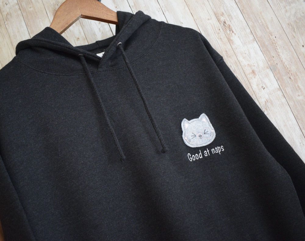 Good At Naps Embroidered Black Hoody