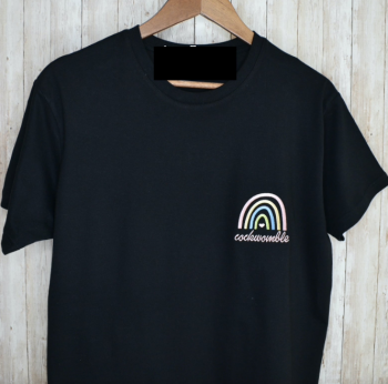 Cockwomble Embroidered Rainbow T Shirt