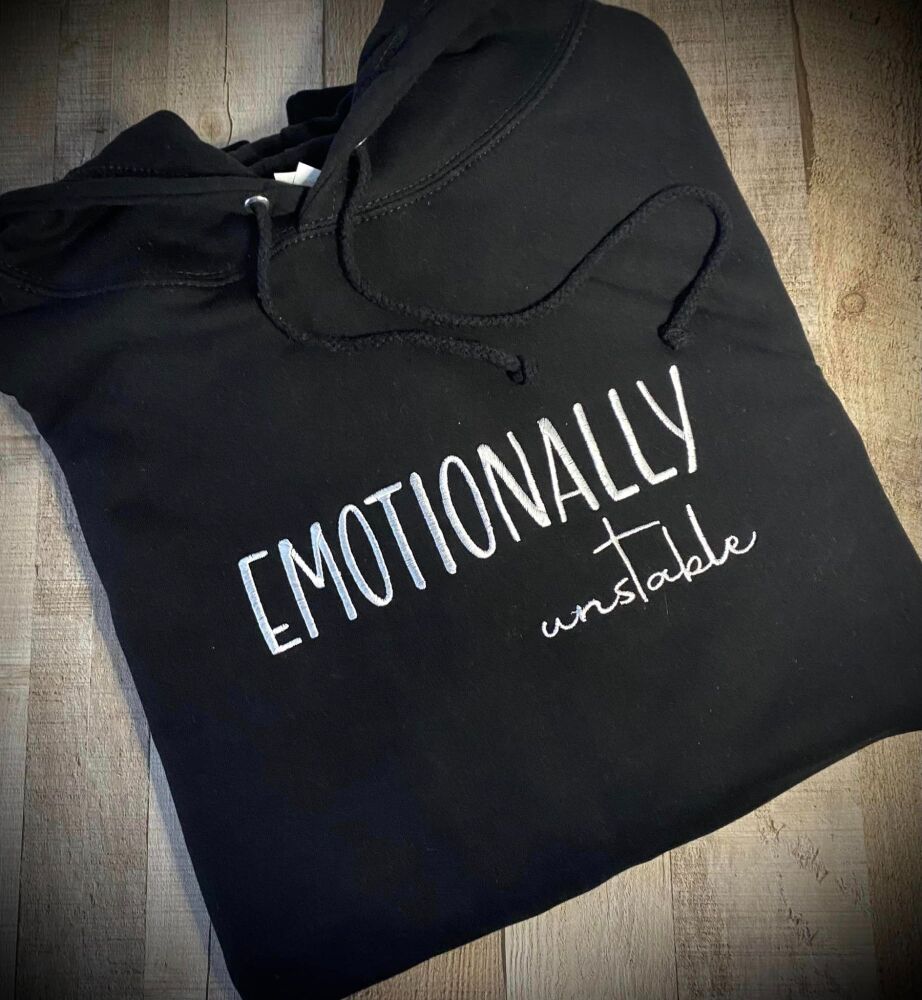 Emotionally Unstable Embroidered Hoody