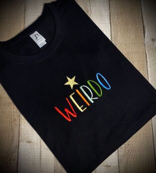 Rainbow Weirdo Embroidered T Shirt