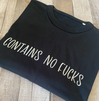 Contains No fucks Embroidered T Shirt