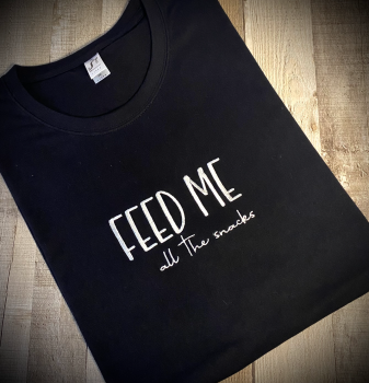 Feed me all the snacks Embroidered T Shirt
