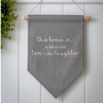 Love And Laughter Fabric Sign
