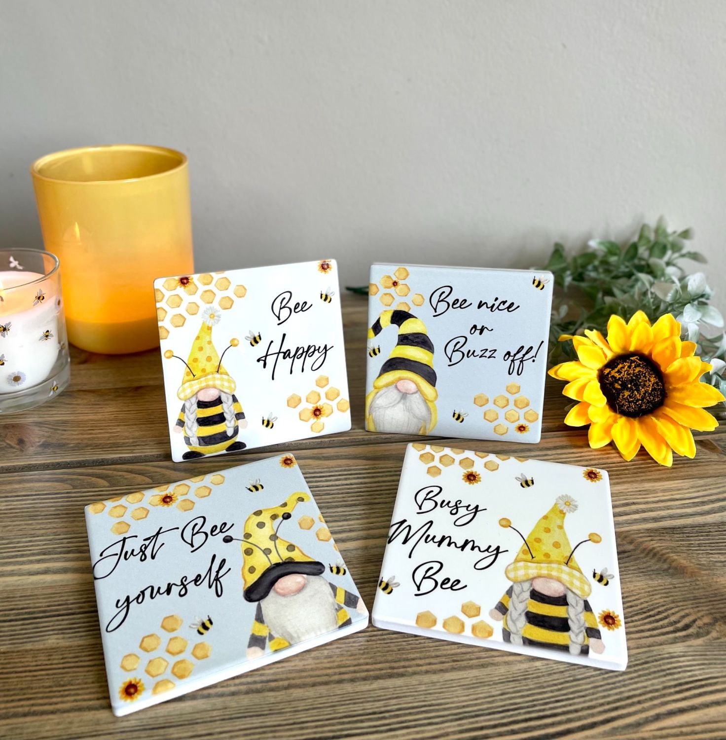 Gnome & Bee Coasters
