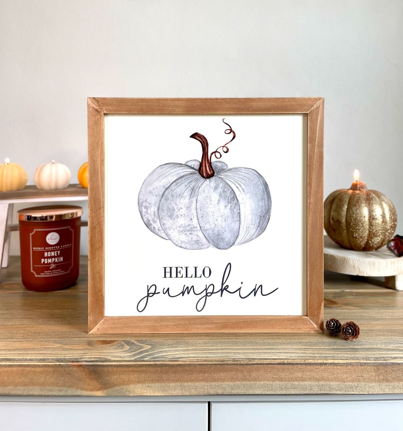 Hello Pumpkin Framed Plaque