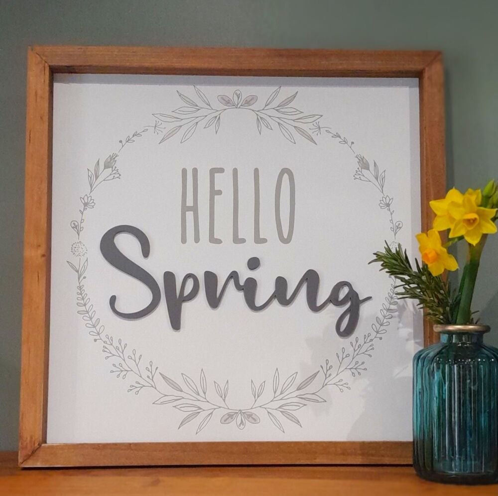 Hello Spring plaque