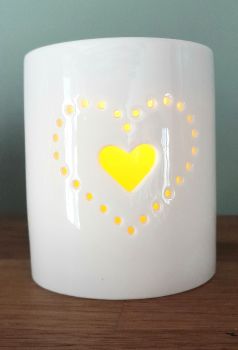 Dotted Heart Candle Pot