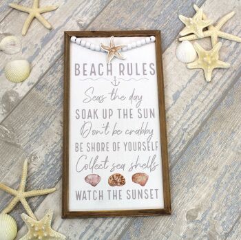 Beach Rules Plaque