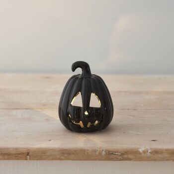 Carved Pumpkin Lantern, Black