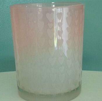Pink Tealight Holder With Tiny Hearts