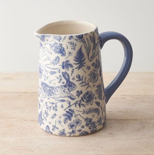 Blue Hare Floral Jug