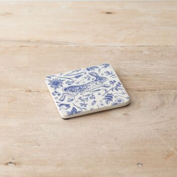 Blue Hare Floral Coasters