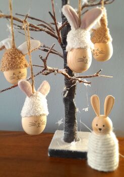 Hanging Egg Bunny Decoration