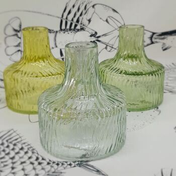 Ribbed Coloured Glass Vases