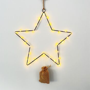 Black Wire LED Star