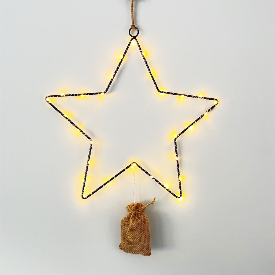 Black Wire LED Star