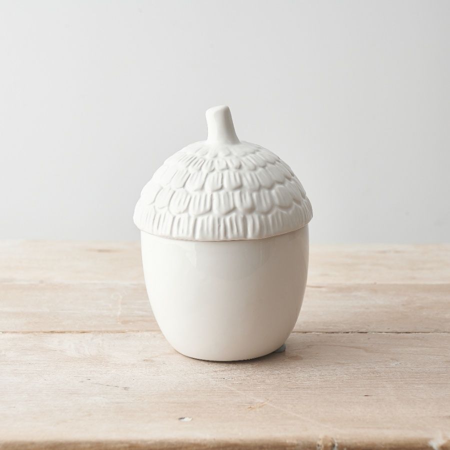 White Acorn Container