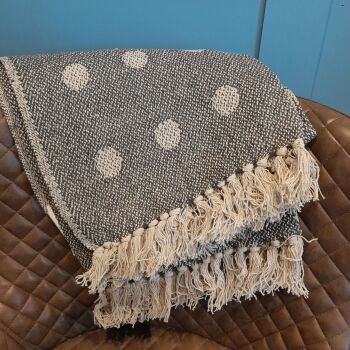 Navy Spotty Woven Thrown