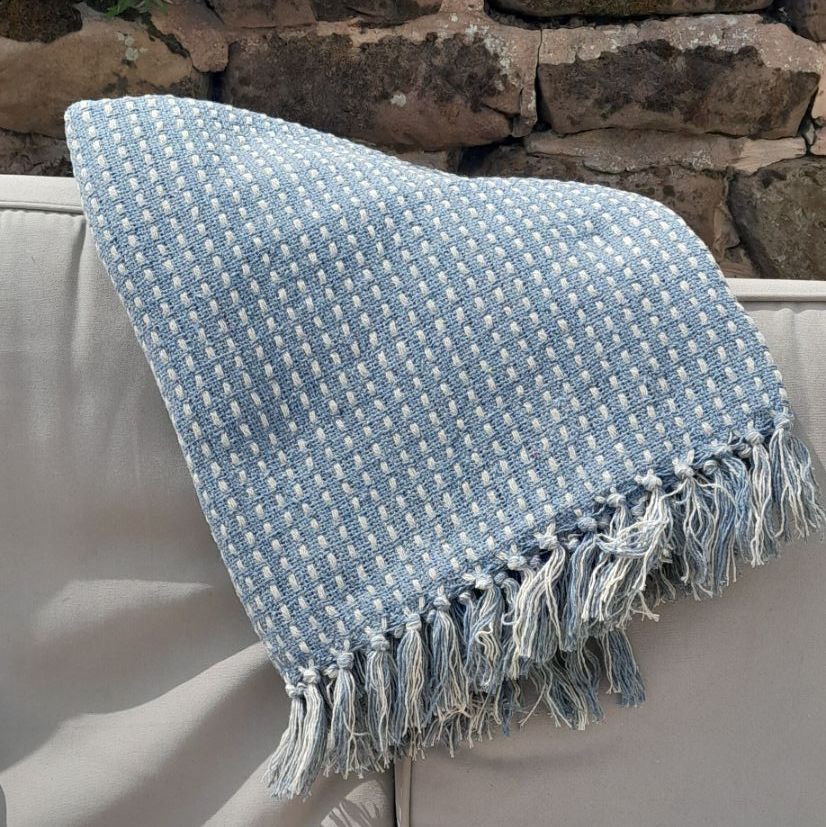 Blue Cotton Throw