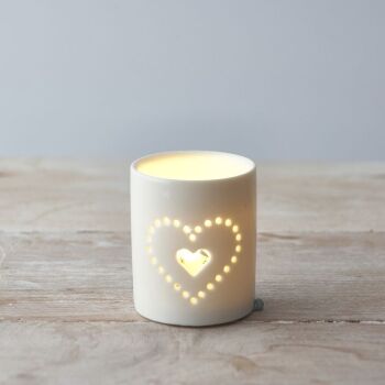 Dotted Heart Candle Pot