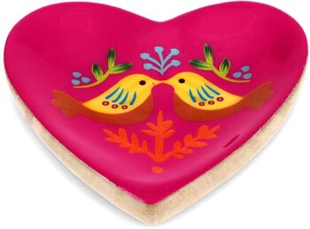 Birds Heart Wooden Trinket Dish