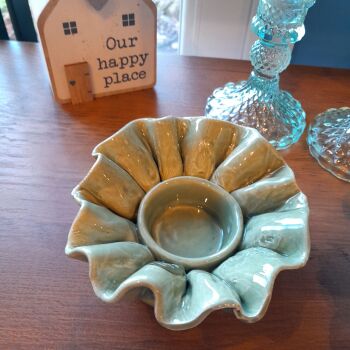 Floral Tealight Holder - Green