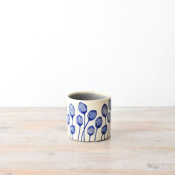 Blue & White Floral Planter