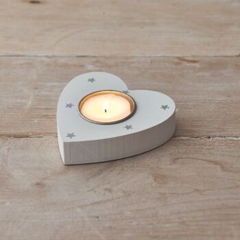 White Heart Tealight Holder