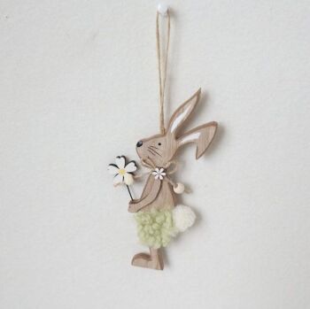 Wooden Hanging Bunny Deco