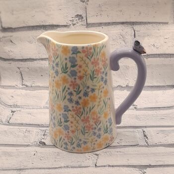 Pastel Floral Butterfly Jug